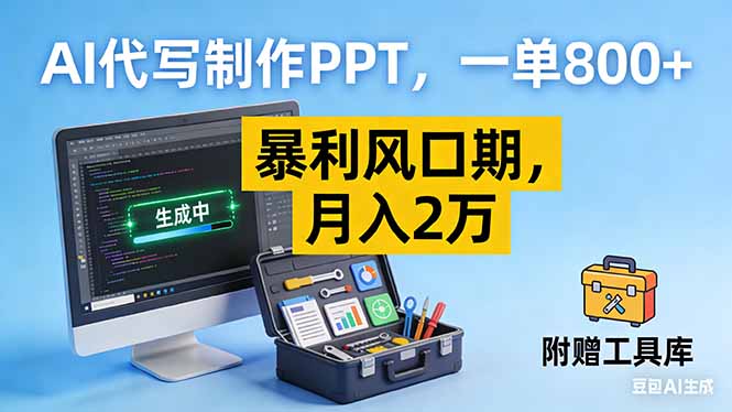 AI代写制作PPT，一单800+， 暴利风口期，月入2万【附工具】-咖脉互联