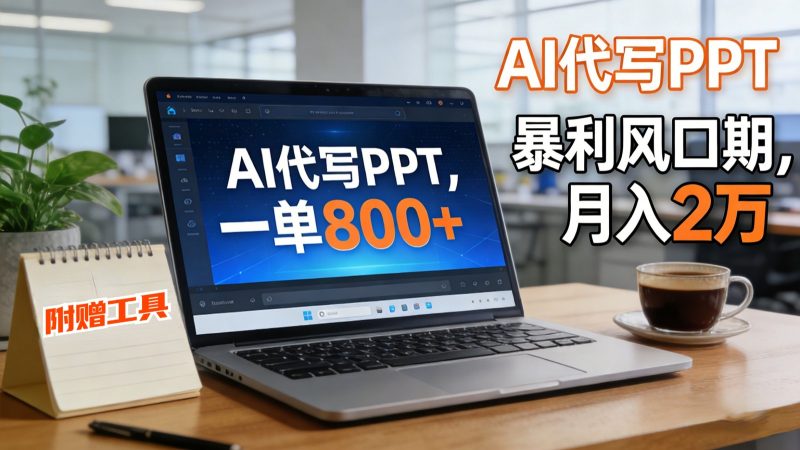 AI 代写做 PPT!一单狂赚 800+,风口期月入 2 万(工具 + 提示词直接送)-咖脉互联