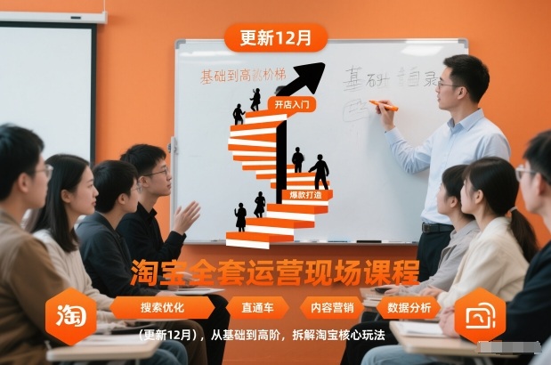 淘宝全套运营现场课程(更新12月),从基础到高阶,拆解淘宝核心玩法-咖脉互联