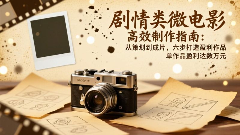 剧情类微电影高效制作指南：从策划到成片，六步打造盈利作品，单作品盈利达数万元-咖脉互联