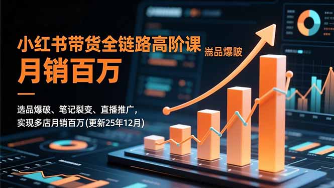 小红书带货全链路高阶课,选品爆破、笔记裂变、直播推广,实现多店月销百万(更新25年12月-咖脉互联