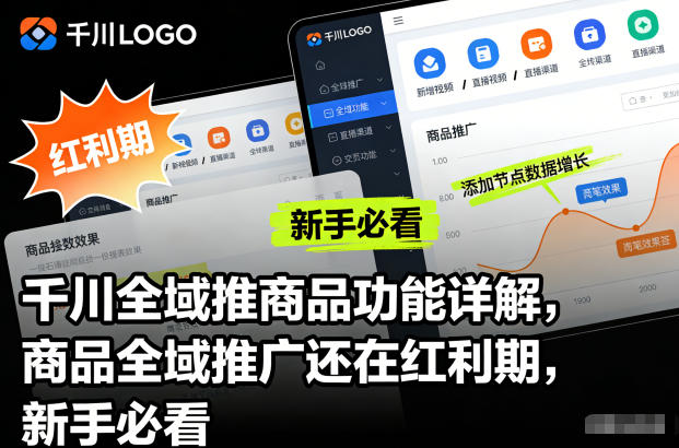 千川全域推商品功能详解，商品全域推广还在红利期，新手必看-咖脉互联