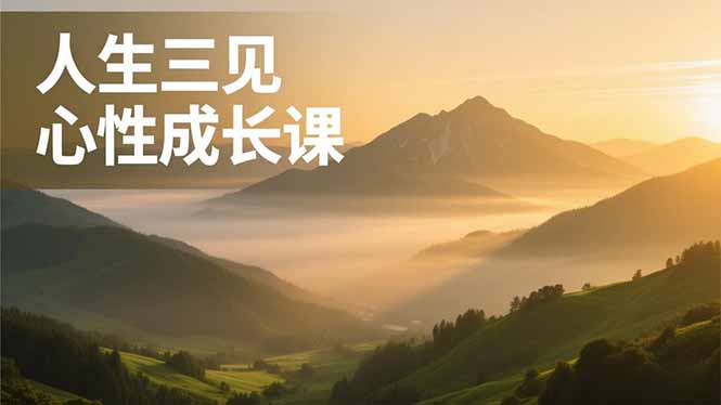 人生三见心性成长课，见天地众生自己，搞透人性安顿身心，活出清晰自我，内在富足无价-咖脉互联