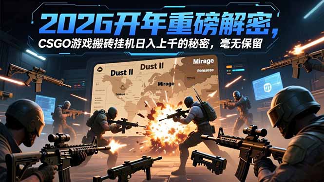 2026开年重磅解密，CSGO游戏搬砖挂机日入上千的秘密，毫无保留-咖脉互联