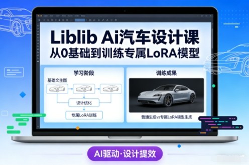 Liblib Ai汽车设计课,从0基础文生图,到教你训练专属设计和风格LoRA模型-咖脉互联