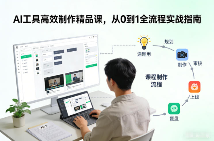 AI工具高效制作精品课，从0到1全流程实战指南-咖脉互联