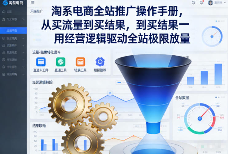 淘系电商全站推广操作手册,从买流量到买结果一用经营逻辑驱动全站极限放量-咖脉互联