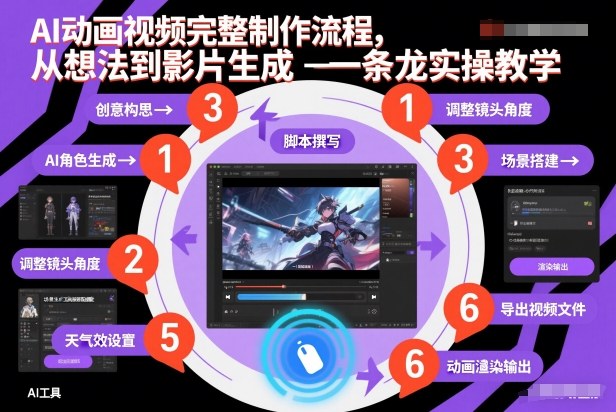 AI动画视频完整制作流程,从想法到影片生成一条龙实操教学-咖脉互联