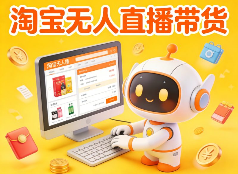 淘宝无人直播带货，24小时自动卖货，月佣金1W+，不违规不封号，不用露脸-咖脉互联