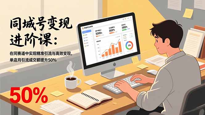 同城号变现进阶课:在同城赛道中实现精准引流与高效变现,单店月引流成交额提升50%-咖脉互联