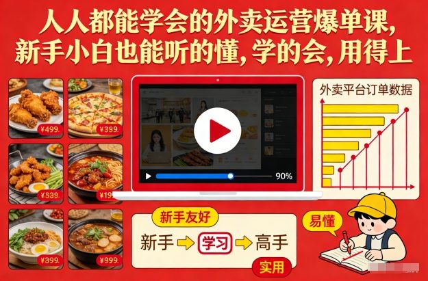 人人都能学会的外卖运营爆单课,新手小白也能听的懂,学的会,用得上-咖脉互联