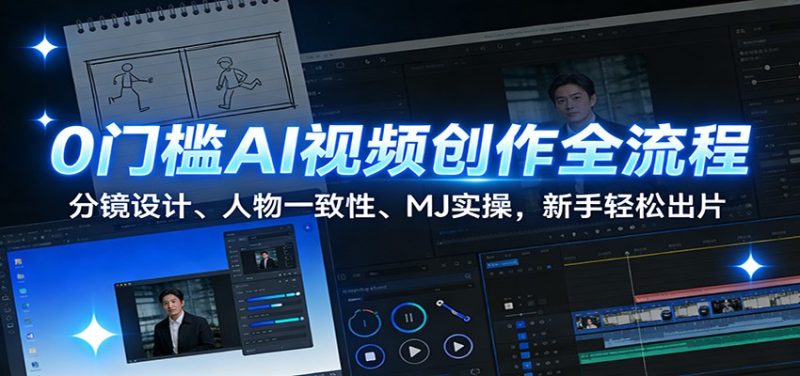 0门槛AI视频创作全流程：分镜设计、人物一致性、MJ实操，新手轻松出片-咖脉互联