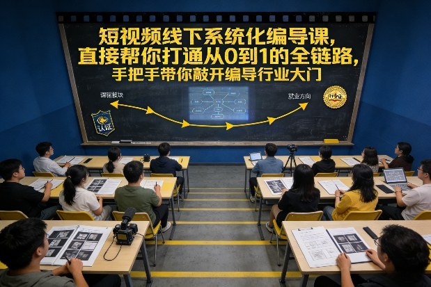 短视频线下系统化编导课，直接帮你打通从0到1的全链路，手把手带你敲开编导行业大门-咖脉互联