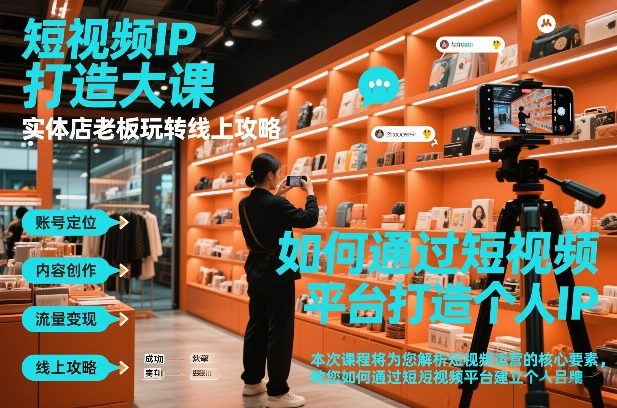 短视频ip打造大课，实体店老板玩转线上攻略-咖脉互联