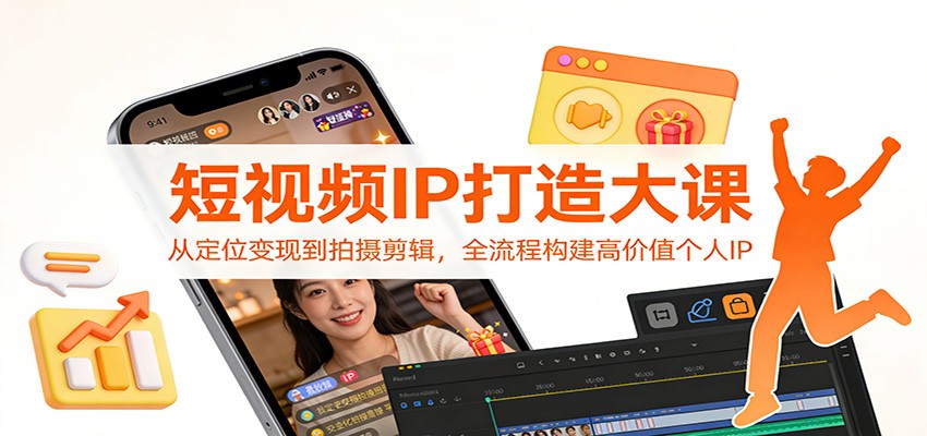 图片[1]-短视频IP打造大课：从定位变现到拍摄剪辑，全流程构建高价值个人IP-咖脉互联