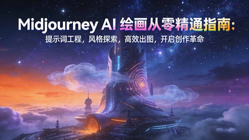 Midjourney AI绘画从零精通指南:提示词工程,风格探索,高效出图,开启创作革命-咖脉互联
