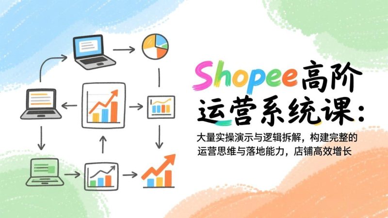 Shopee高阶运营系统课：大量实操演示与逻辑拆解，构建完整的运营思维与落地能力，店铺高效增长-咖脉互联