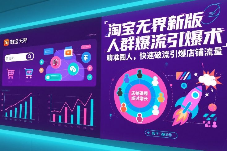 淘宝无界新版人群爆流引爆术,精准圈人,快速破流引爆店铺流量-咖脉互联