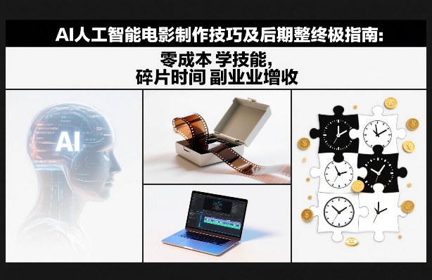 AI人工智能电影制作技巧及后期完整终极指南:零成本学技能,碎片时间副业增收-咖脉互联