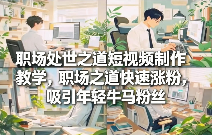 职场处世之道短视频制作教学,职场之道快速涨粉,吸引年轻牛马粉丝-咖脉互联