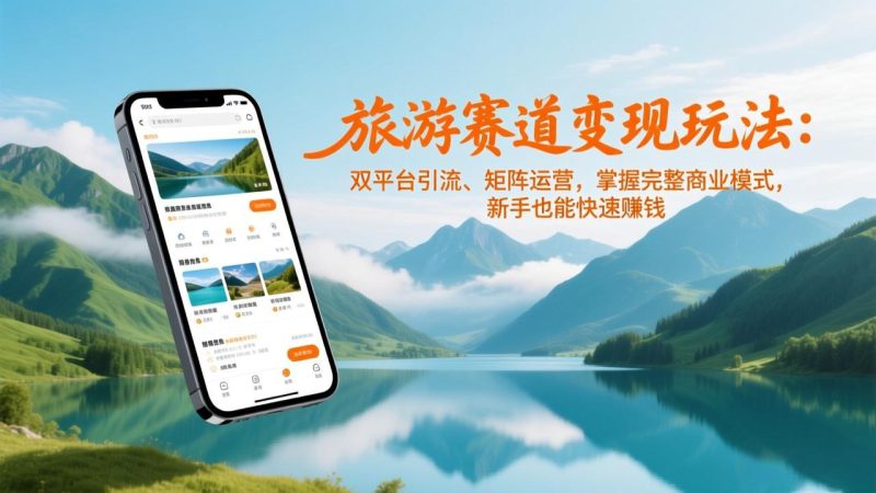 旅游赛道变现玩法:双平台引流、矩阵运营,掌握完整商业模式,新手也能快速赚钱-咖脉互联