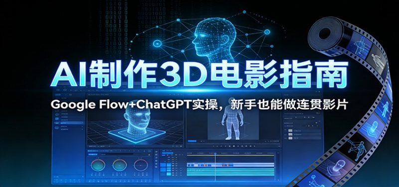 AI制作3D电影指南：Google Flow+ChatGPT实操，新手也能做连贯影片-咖脉互联