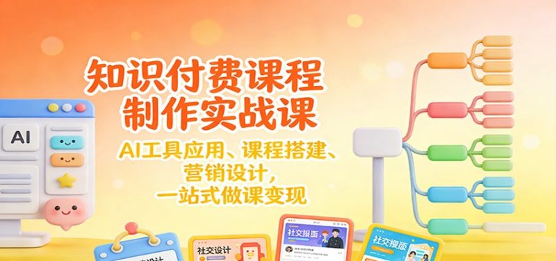 知识付费课程制作实战课：AI工具应用 、课程搭建、营销设计，一站式做课变现-咖脉互联