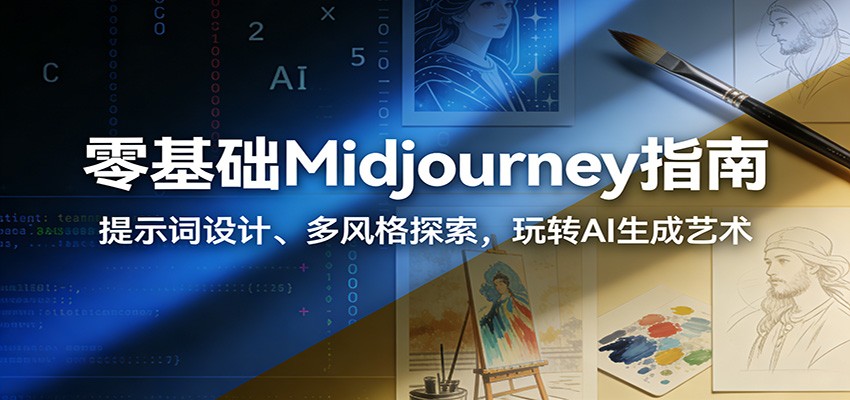 图片[1]-零基础Midjourney指南：提示词设计、多风格探索，玩转AI生成艺术-咖脉互联