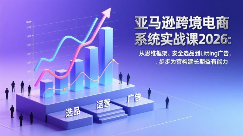 亚马逊跨境电商系统实战课2026:从思维框架、安全选品到Listing广告,步步为营构建长期盈利能力-咖脉互联