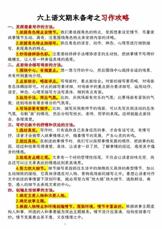 六上语文期末备考之习作攻略-咖脉互联
