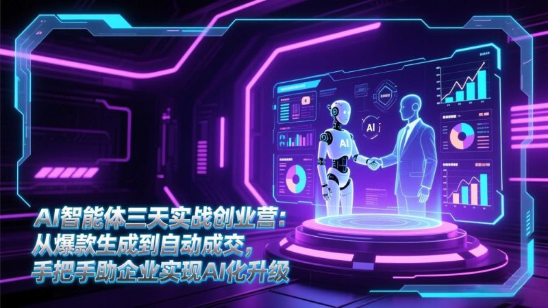 AI智能体三天实战创业营:从爆款生成到自动成交,手把手助企业实现AI化升级-咖脉互联
