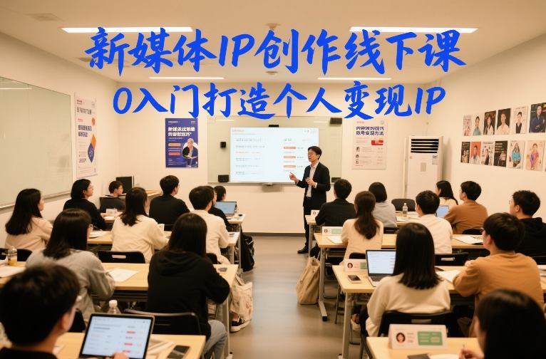新媒体IP创作线下课,0入门打造个人变现IP-咖脉互联
