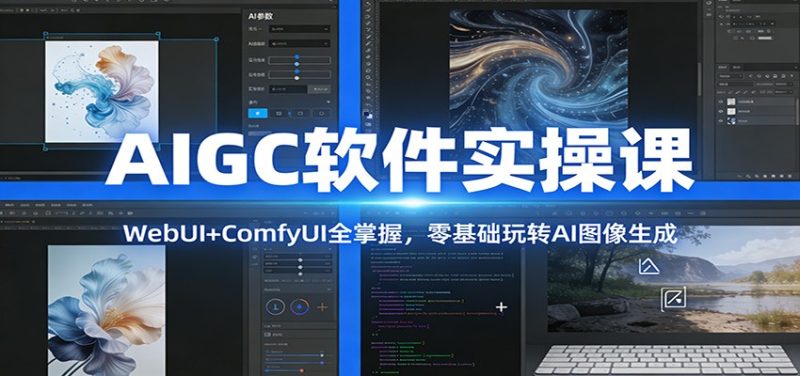 AIGC软件实操课:WebUI+ComfyUI全掌握,零基础玩转AI图像生成-咖脉互联