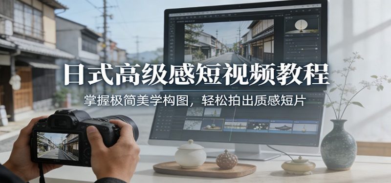 日式高级感短视频教程:掌握极简美学构图,轻松拍出质感短片-咖脉互联