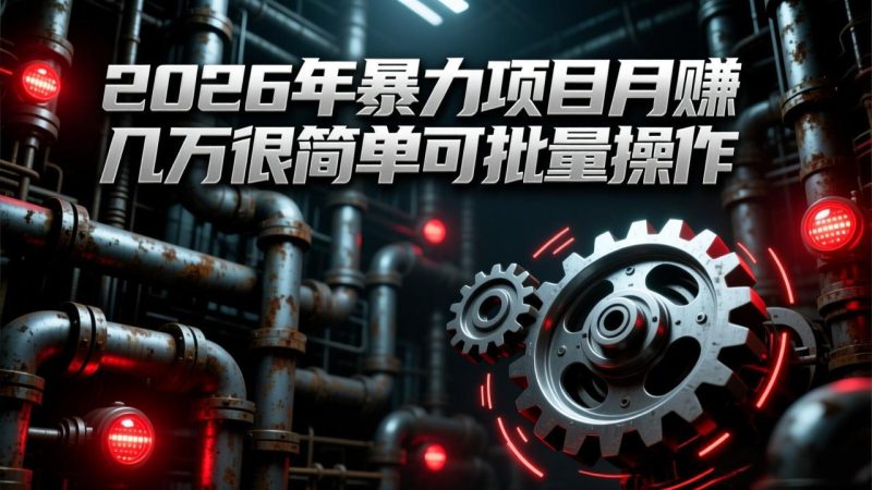 2026年暴力项目月赚几万很简单可批量操作,成本低,利润大-咖脉互联