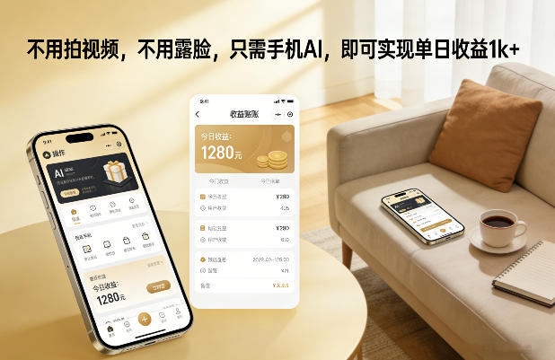 不用拍视频,不用露脸,只需手机AI,即可实现单日收益1k+【揭秘】-咖脉互联