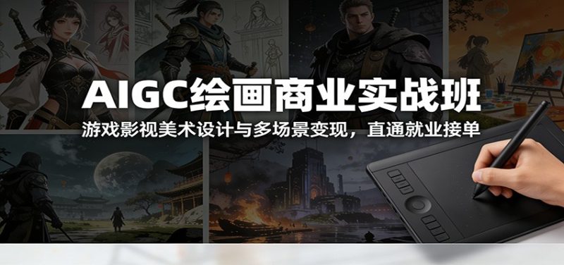 AIGC绘画商业实战班:游戏影视美术设计与多场景变现,直通就业接单-咖脉互联
