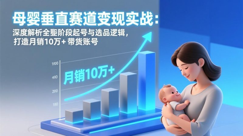 母婴垂直赛道变现实战:深度解析三大阶段起号与选品逻辑,打造月销10万+带货账号-咖脉互联