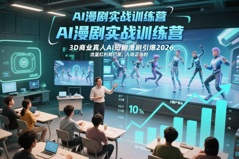 AI漫剧实战训练营,3D商业真人AI短剧漫剧引爆2026,流量红利期已至,入场正当时-咖脉互联
