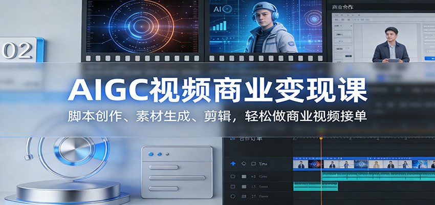 图片[1]-AIGC视频商业变现课：脚本创作、素材生成、剪辑，轻松做商业视频接单-咖脉互联