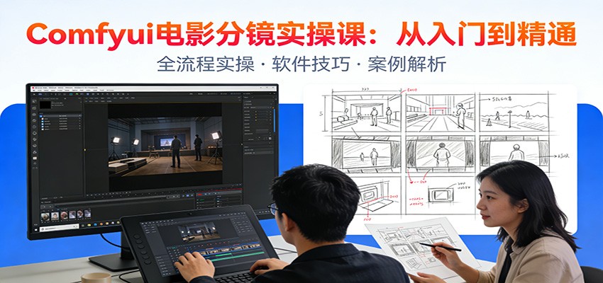 图片[1]-ComfyUI电影分镜实操课：分镜一致性，全流程AI视频制作，零基础也能做专业分镜-咖脉互联