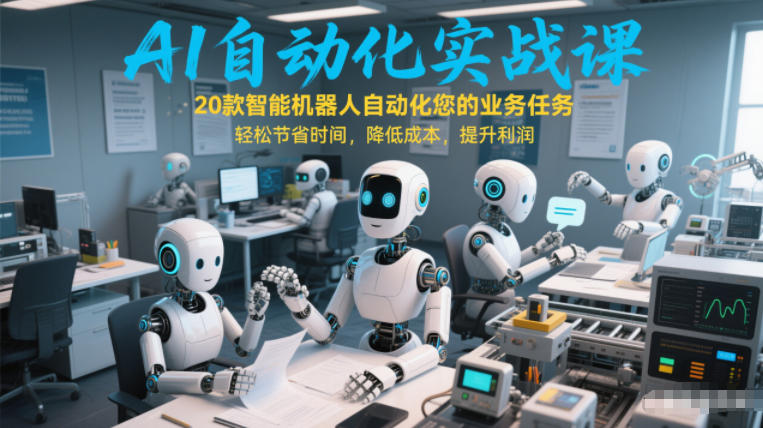 AI自动化实战课：20款智能机器人自动化您的业务任务，轻松节省时间，降低成本，提升利润-咖脉互联