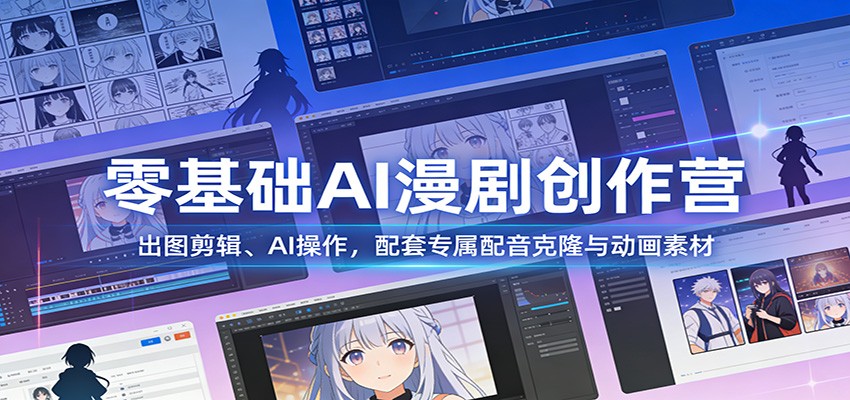 图片[1]-零基础AI漫剧创作营：出图剪辑、AI操作，配套专属配音克隆与动画素材-咖脉互联