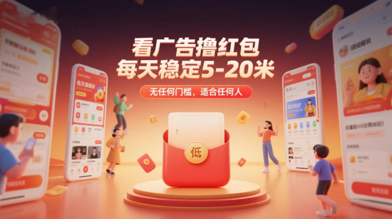看广告撸红包，每天稳定5-20米，无任何门槛，适合任何人-咖脉互联