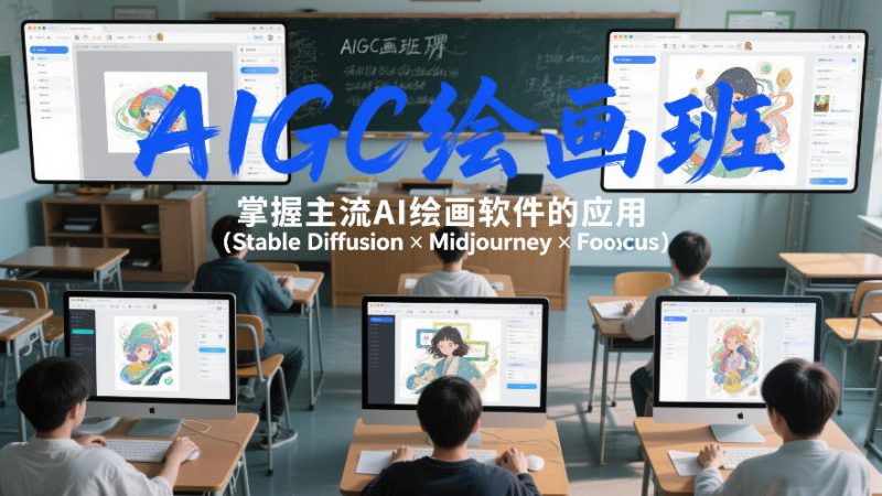 AIGC绘画班，掌握主流Ai绘画软件的应用(Stable Diffusion x Midjourney x Fooocus)-咖脉互联