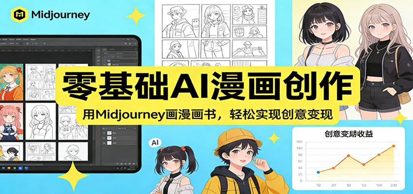 图片[1]-零基础AI漫画创作：用Midjourney画漫画书，轻松实现创意变现-咖脉互联