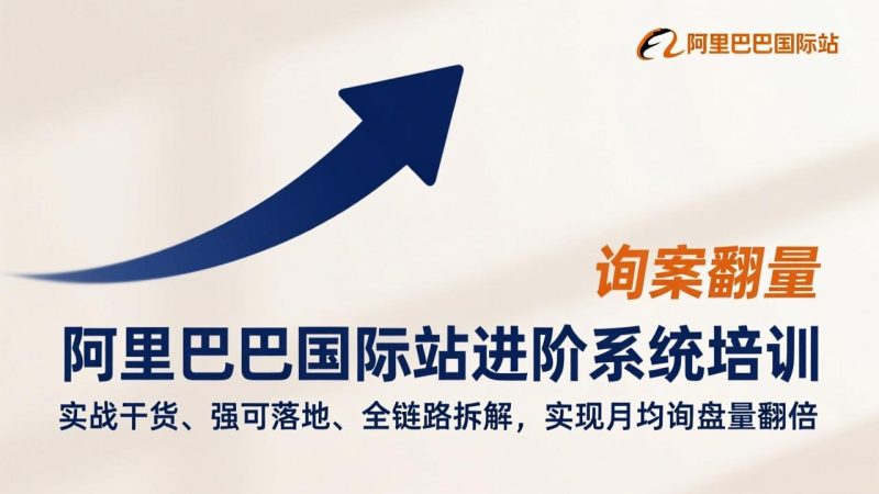 阿里巴巴国际站进阶系统培训，实战干货、强可落地、全链路拆解，实现月均询盘量翻倍-咖脉互联