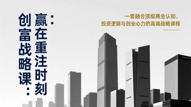 《创富战略课:赢在重注时刻》一套融合顶级商业认知、投资逻辑与创业心力的高端战略课程-咖脉互联