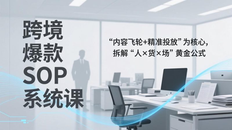 跨境爆款SOP系统课,“内容飞轮+精准投放”为核心,拆解“人×货×场”黄金公式-咖脉互联