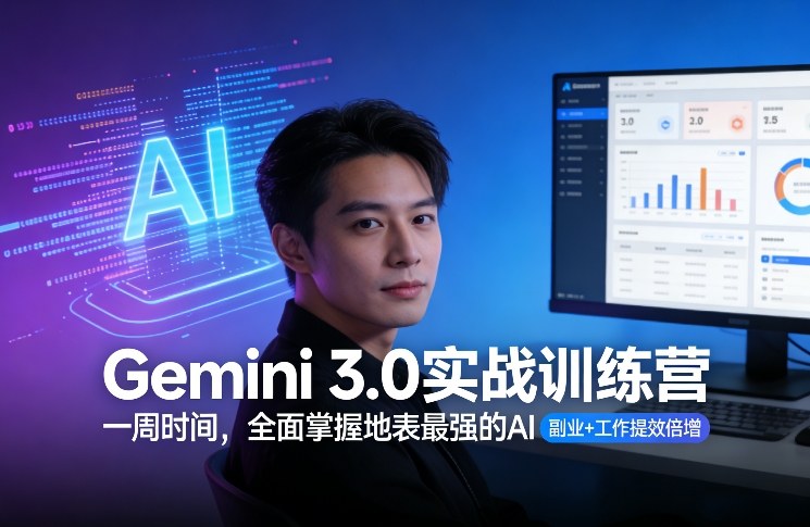 Gemini 3.0实战训练营，一周时间，全面掌握地表最强的AI，副业+工作提效倍增-咖脉互联